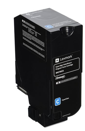 Lexmark 84C1HC0 OEM HY Toner Cartridge, 16K Pages, Cyan