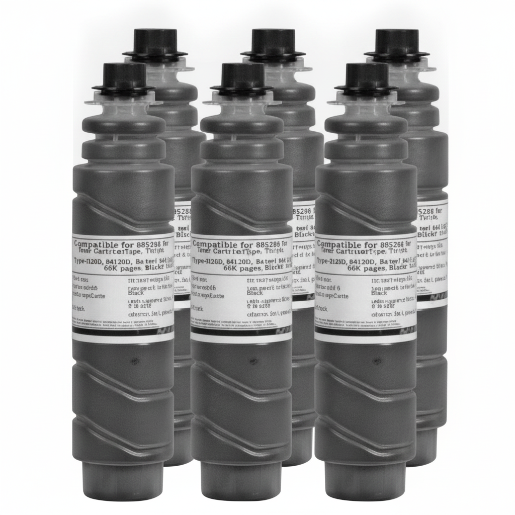 Compatible for 885288 Toner Cartridge, Type-2120D, 841337, Box of 6, 66K pages, Black