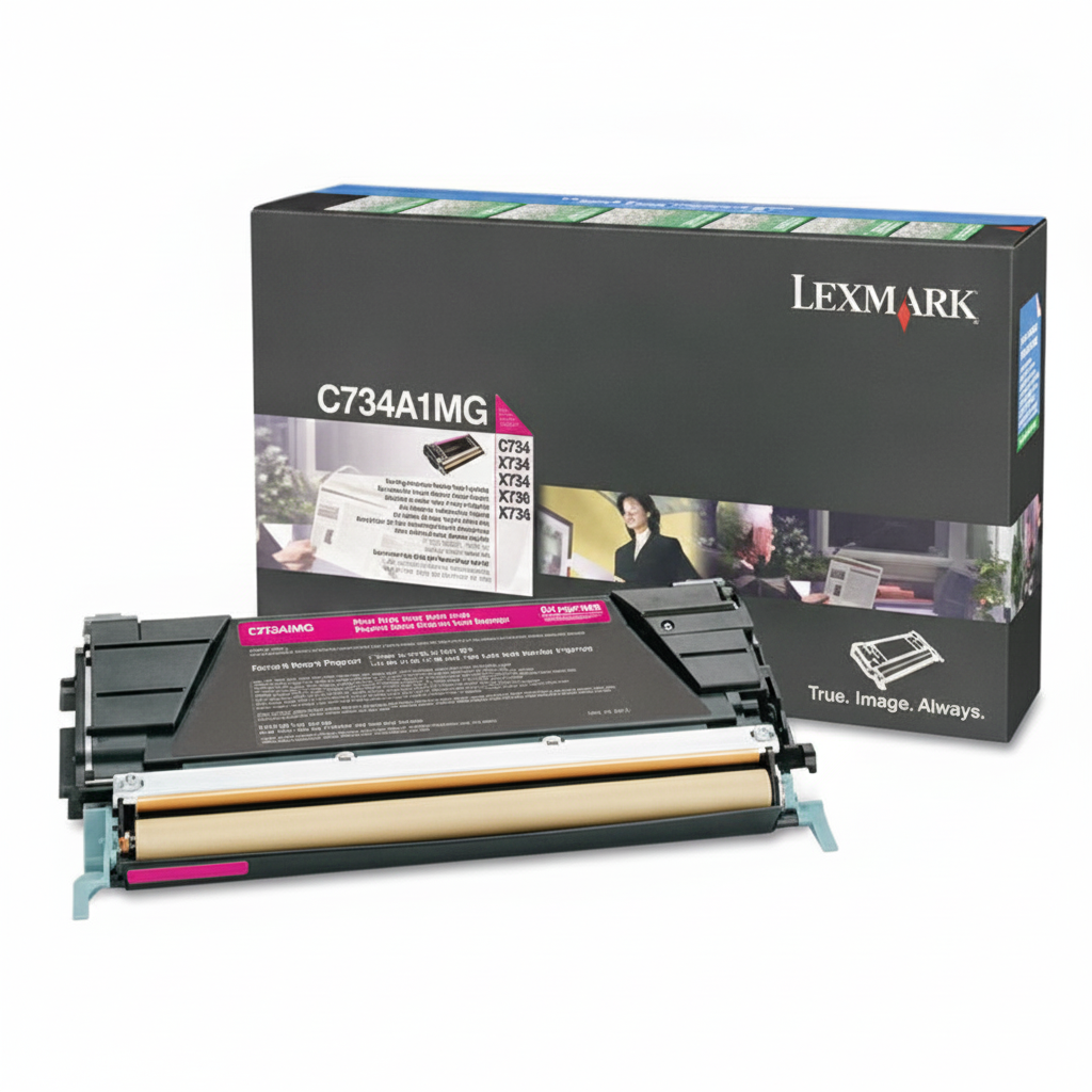 Lexmark C734A1MG OEM Toner Cartridge, Return Program, 6K pages, Magenta