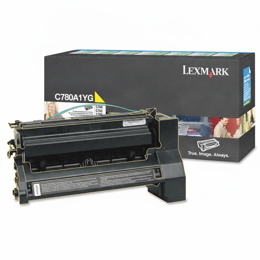 Lexmark C780A1YG OEM Toner Cartridge, 6K pages, Yellow