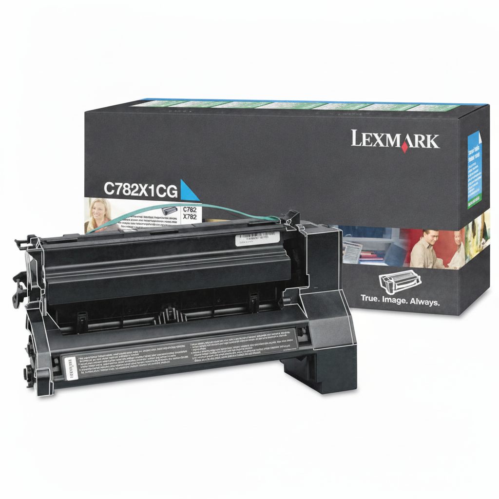Lexmark C782X1CG OEM Extra HY Toner Cartridge, 15K pages, Cyan