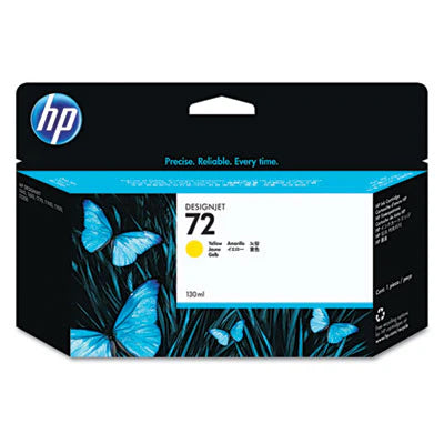 HP 72 C9373A OEM Ink Cartridge, 130 mL, Yellow