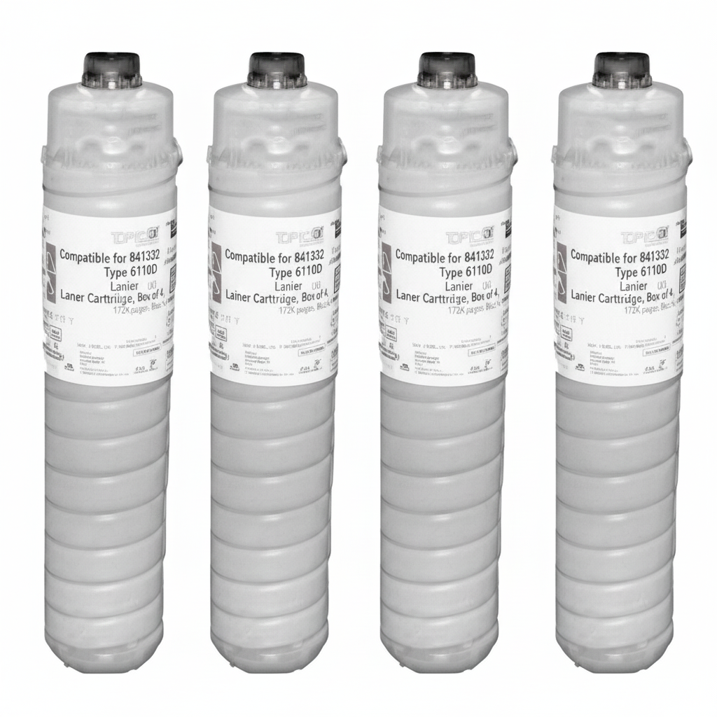 Compatible for 841332 Type 6110D Lanier Toner Cartridge, Box of 4, 172K pages, Black