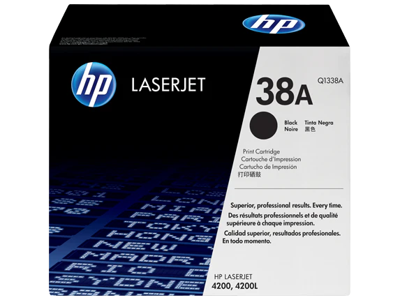 HP 38A Q1338A OEM Toner Cartridge, 12K pages, Black