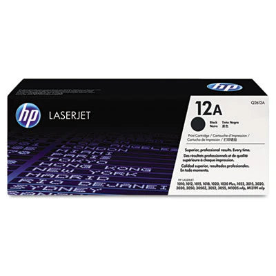 HP 12A Q2612A OEM Toner Cartridge, 2K pages, Black