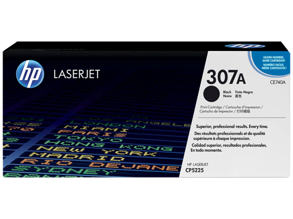 HP 307A CE740A OEM Toner Cartridge, 7K pages, Black