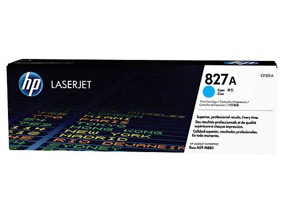HP 827A CF301A OEM Toner Cartridge, 32K pages, Cyan
