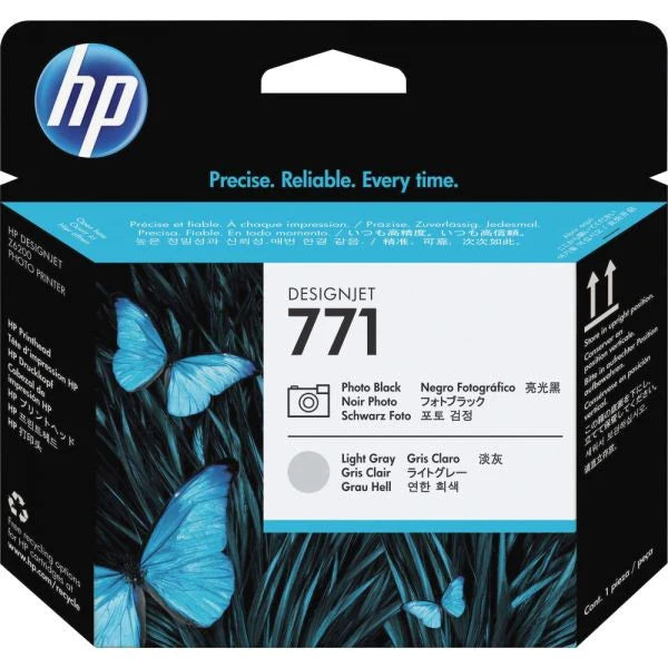 HP 771 CE020A OEM Printhead Cartridge, Black/Light Gray
