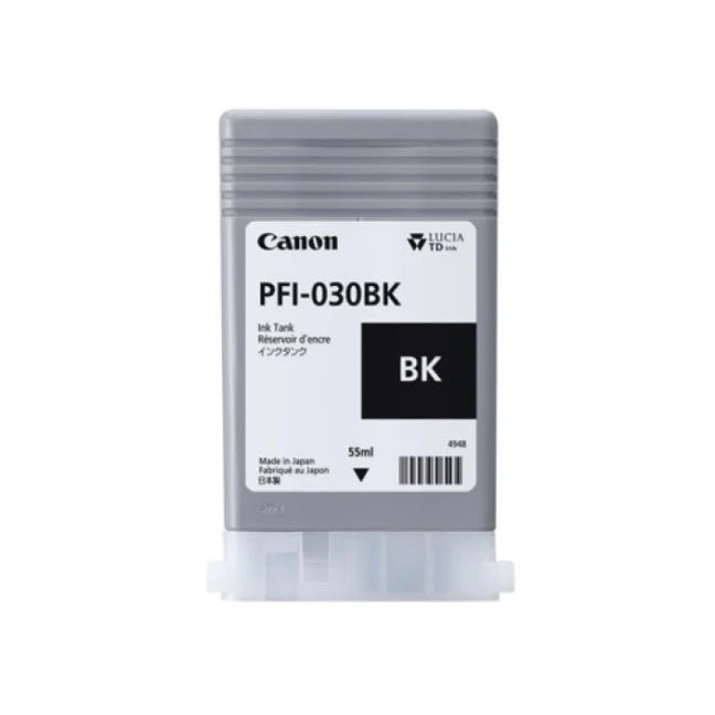 Canon 3489C001 PFI-030BK OEM Ink Cartridge, 55ml Pages, Black