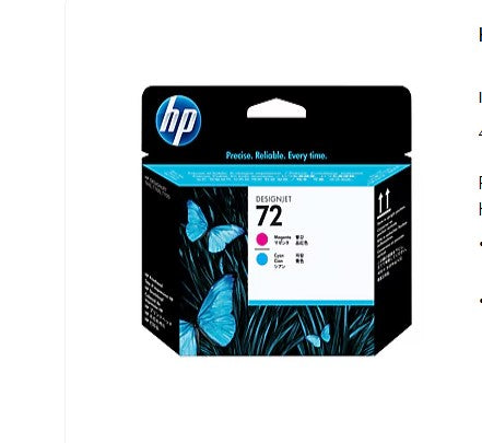 HP 72 C9383A OEM Printhead, 30K Pages, Cyan/Magenta