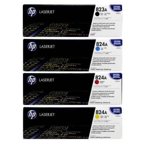 HP 823A / 824A CB380A OEM Toner Set, B/C/M/Y