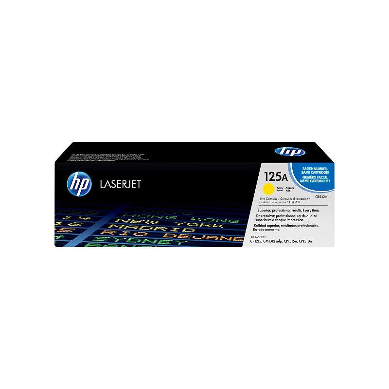 HP 125A CB542A OEM Laser Toner Cartridge, 1.4K Pages, Yellow