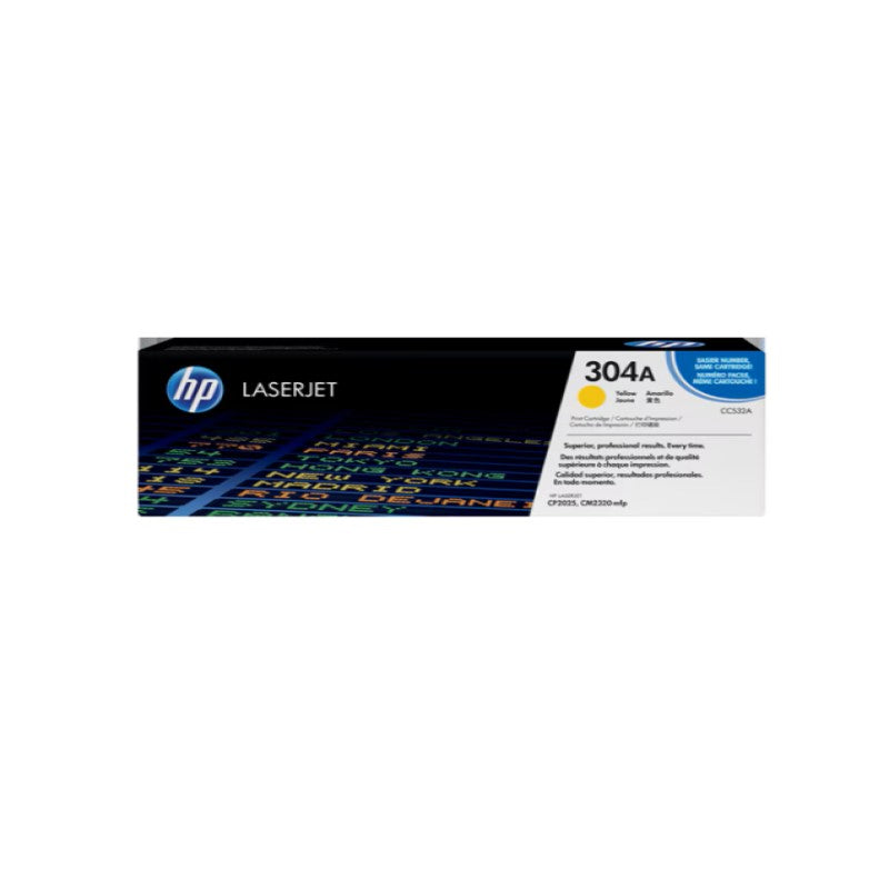 HP 304A CC532A OEM Toner Cartridge, 2800 pages, Yellow