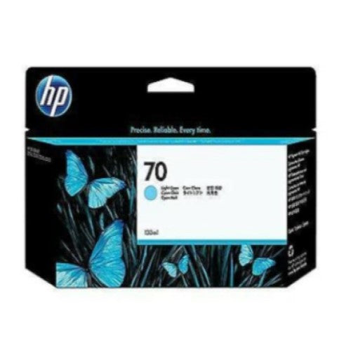 HP 70 C9390A OEM Ink Cartridge, 130 mL, Light Cyan
