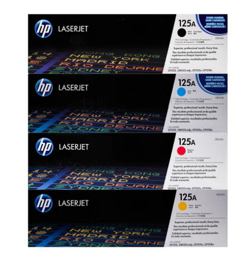 HP 125A OEM Laser Toner Set, B/C/M/Y