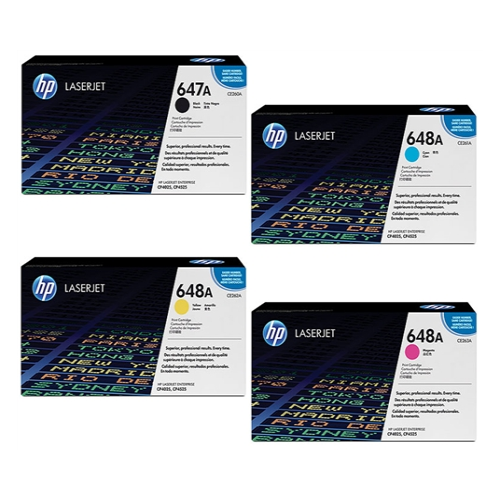 HP CE260X OEM Toner Set, Contains B/C/M/Y.