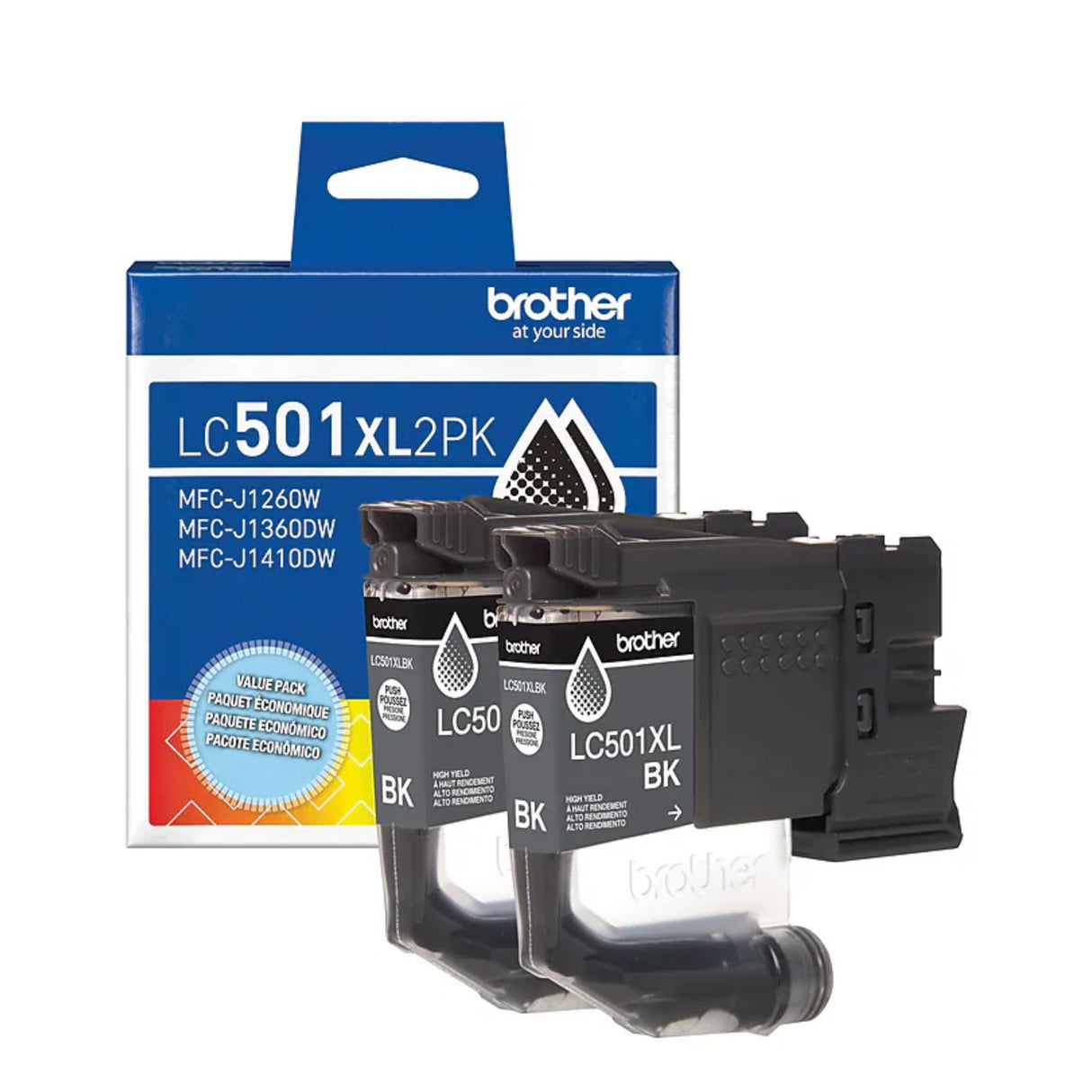 Brother LC501 2PK OEM HY Ink Dual Pack, 2 X 500 Pages, Black