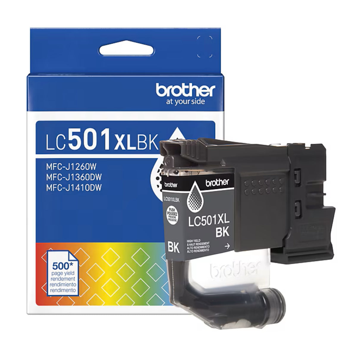 Brother LC501XLBKS OEM HY Ink Cartridge, 500 Pages, Black