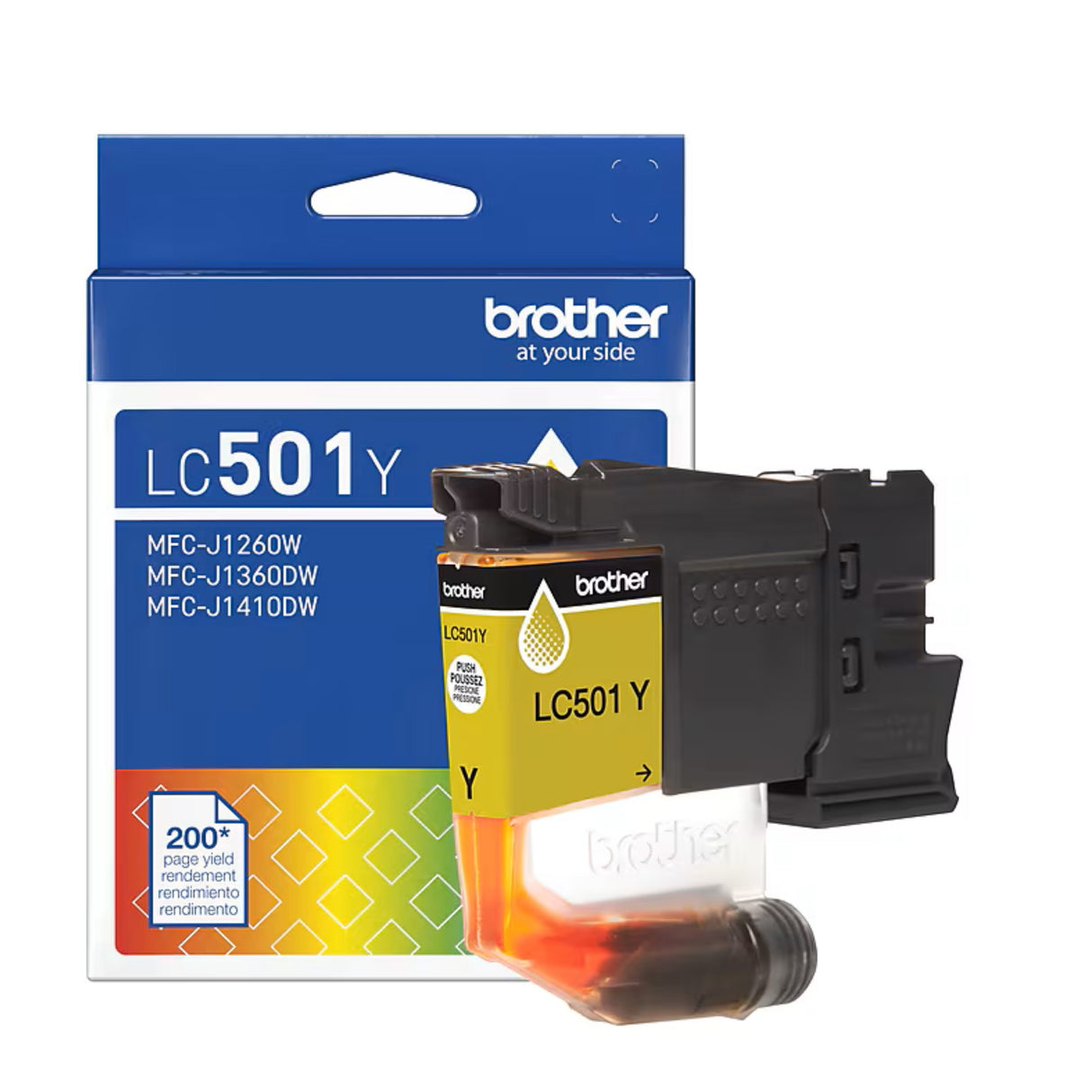 Brother LC501YS OEM Ink Cartridge, 200 Pages, Yellow