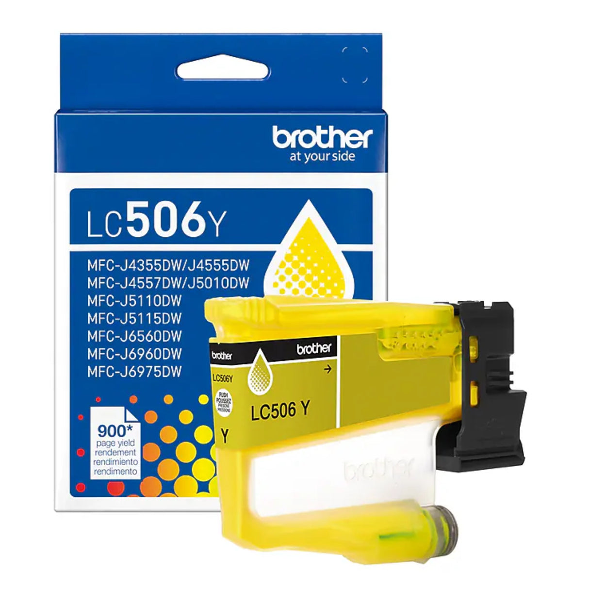 Brother LC506Y OEM Ink Cartridge, 900 Pages, Yellow