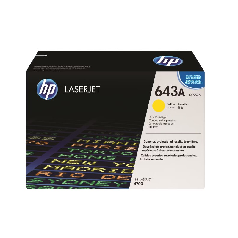 HP 643A Q5952A OEM Toner Cartridge, 10K pages, Yellow