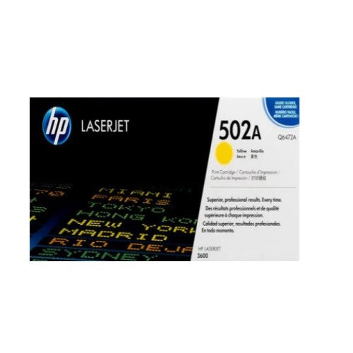 HP 502A Q6472A OEM Toner Cartridge, 4K pages, Yellow