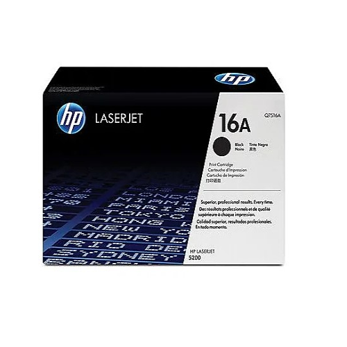 HP 16A Q7516A OEM Toner Cartridge, 12K pages, Black