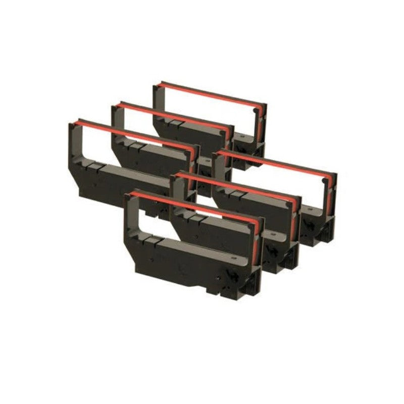 Compatible for RC-200BR POS Ribbon, 6 Pack, Black / Red