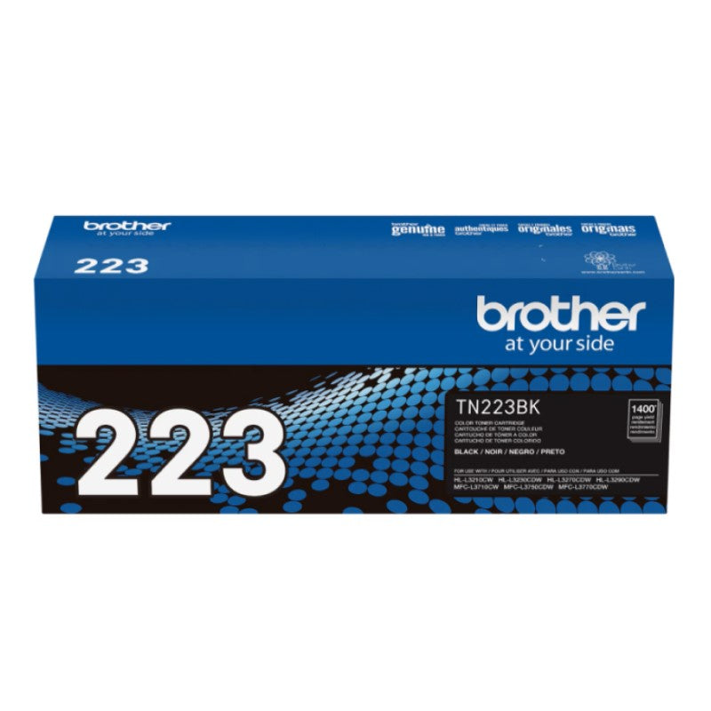Brother TN-223BK OEM Toner Cartridge, 1400 Pages, Black