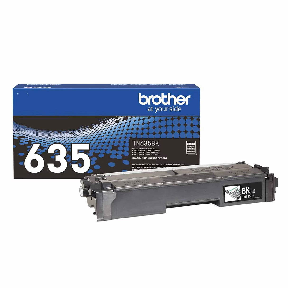 Brother TN635BK OEM Toner Cartridge, 3K Pages, Black