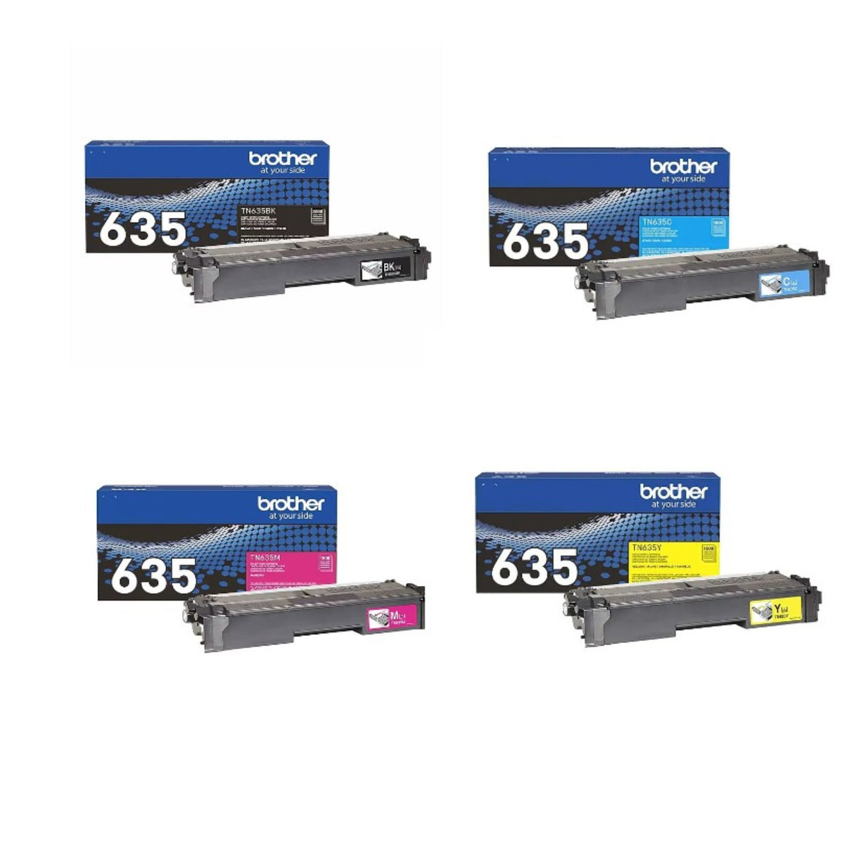 Brother TN635 OEM Toner Set, B/C/M/Y