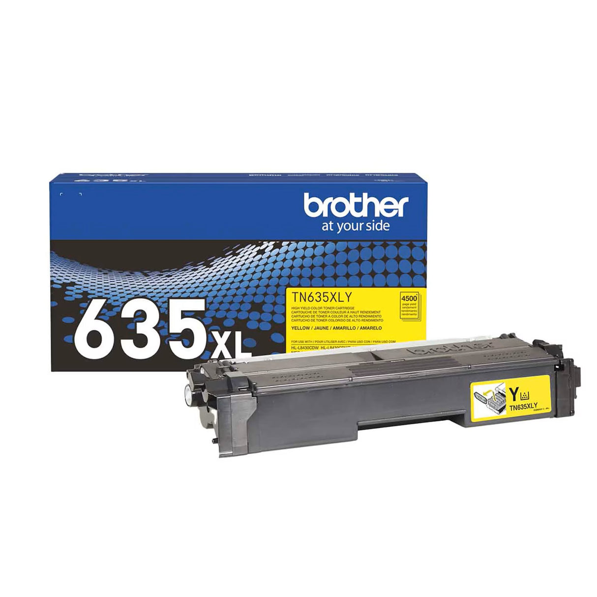 Brother TN635XLY OEM HY Toner Cartridge, 4.5K Pages, Yellow