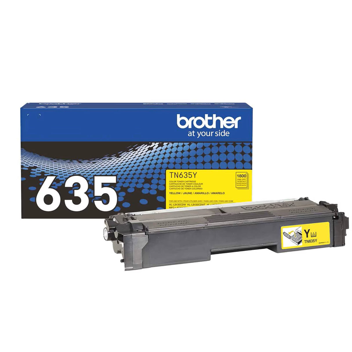 Brother TN635Y OEM Toner Cartridge, 1.8K Pages, Yellow