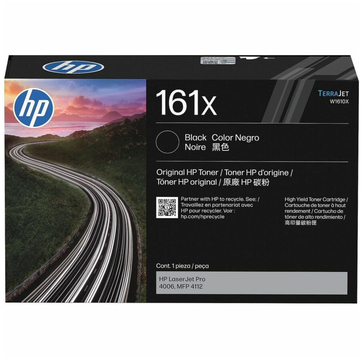 HP 161X W1610X HY OEM LaserJet Toner Cartridge, 10K Pages, Black