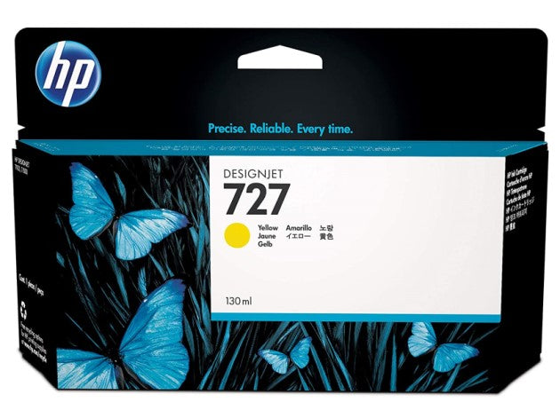 HP 727 B3P21A OEM Ink Cartridge, 130 ML pages, Yellow