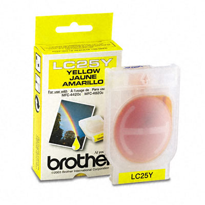 Brother LC25Y OEM Ink Cartridge, 400 pages, Yellow