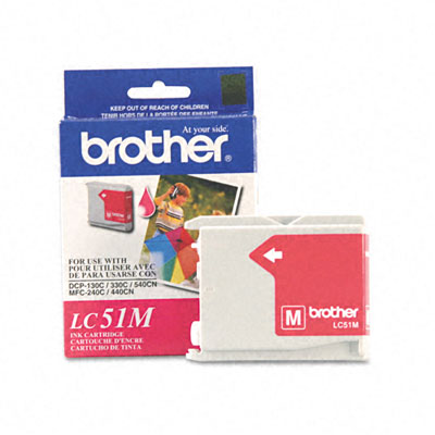 Brother LC51M OEM Ink Cartridge, 400 pages, Magenta