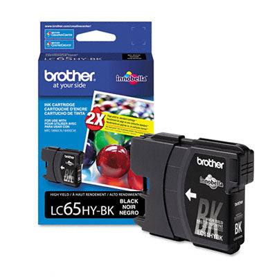 Brother LC65HYBK OEM HY Ink Cartridge, 900 pages, Black
