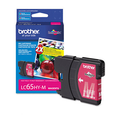 Brother LC65HYM OEM HY Ink Cartridge, 750 pages, Magenta