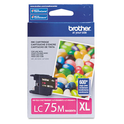 Brother LC75M XL OEM Ink Cartridge, 600 pages, Magenta