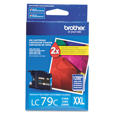 Brother LC79C OEM Ink Cartridge, 1200 pages, Cyan