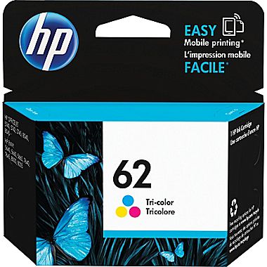 HP 62 C2P06AN OEM Ink Cartridge, 165 pages, Tri-Color