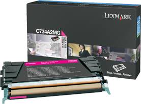 Lexmark C734A2MG OEM Toner Cartridge, 6K pages, Magenta