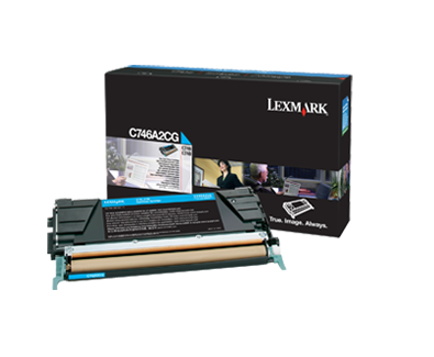 Lexmark C748H1CG OEM HY Return Program Toner Cartridge, 10K pages, Cyan