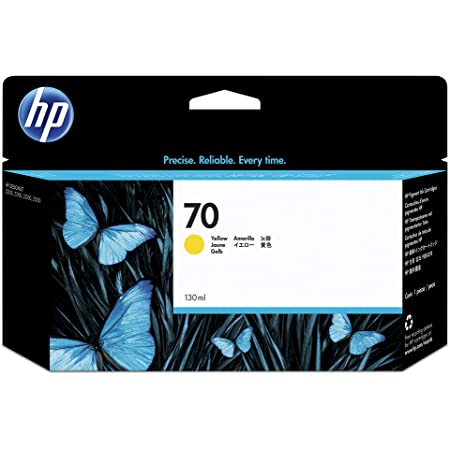 HP 70 C9454A OEM Ink Cartridge, 130 mL, Yellow