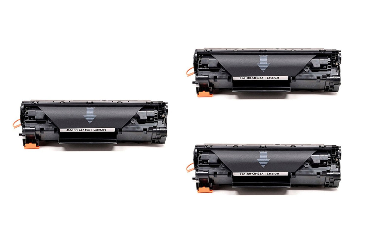 Compatible for HP 36A CB436A Toner Cartridge, 2K pages, Box of 3, Black
