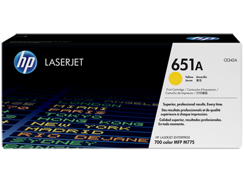 HP 651A CE342A OEM Toner Cartridge, 16K pages, Yellow