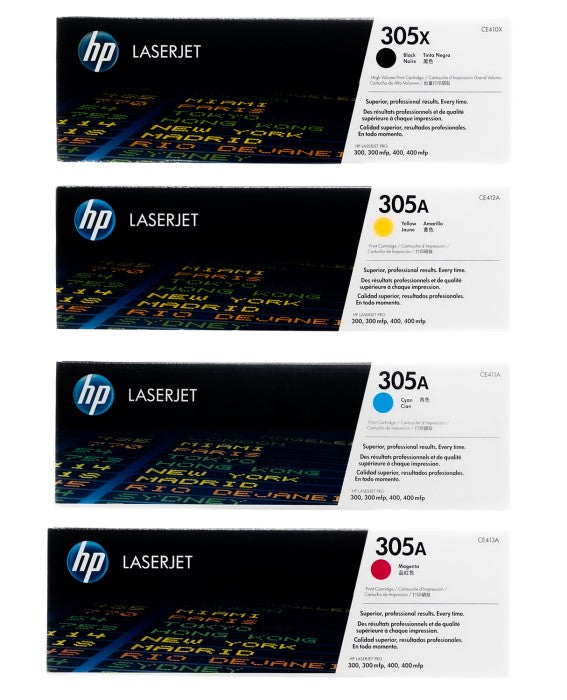 HP 305 CE410X HY Toner Set, B/C/M/Y