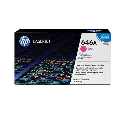 HP 646A CF033A OEM Toner Cartridge, 12500 pages, Magenta
