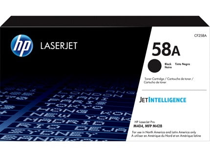 HP 58A CF258A OEM Toner Cartridge, 3K Pages, Black